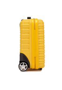 Wittchen - Walizka kabinowa z ABS-u z żebrowaniem żółta. Kolor: żółty. Styl: elegancki