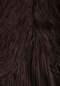 Renee - Brązowa Sukienka Wieczorowa na Ramiączkach z Ozdobnymi Frędzlami Glystarish. Kolor: brązowy. Długość rękawa: na ramiączkach. Styl: wizytowy. Długość: maxi #4