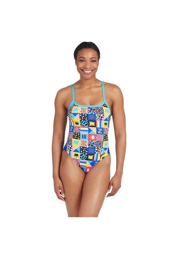 ZOGGS - Strój pływacki jednoczęściowy damski Zoggs Scatter Trick Sky Back. Kolor: wielokolorowy