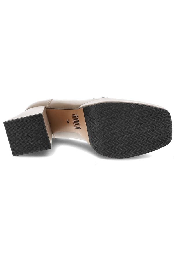 Beżowe Półbuty Simen Eleganckie Skórzane Buty Damskie. Okazja: na spotkanie biznesowe. Zapięcie: bez zapięcia. Kolor: beżowy. Materiał: skóra. Szerokość cholewki: normalna. Styl: elegancki