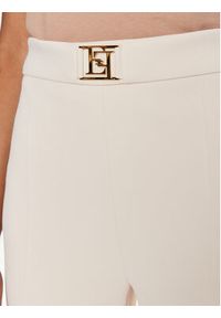 Elisabetta Franchi Spodnie materiałowe PA-T1-441E2-V260 Écru Slim Fit. Materiał: syntetyk