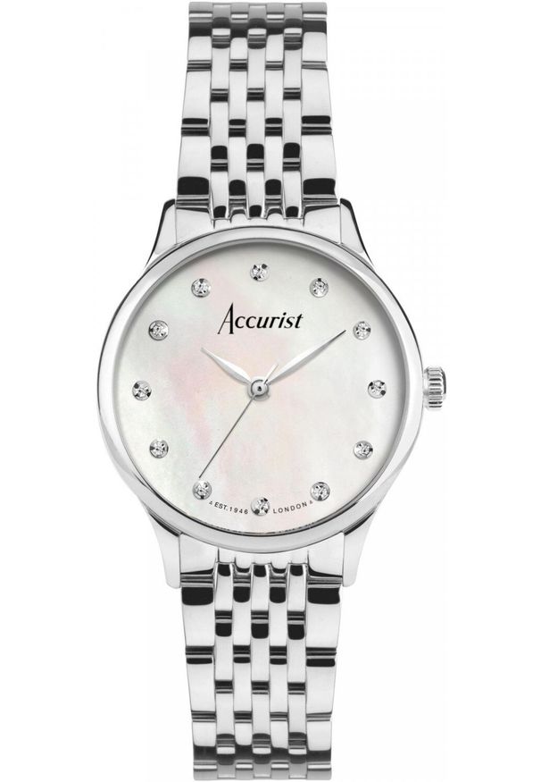 Zegarek Adriatica Zegarek damski Accurist 77000 CYRKONIE srebrny. Kolor: srebrny