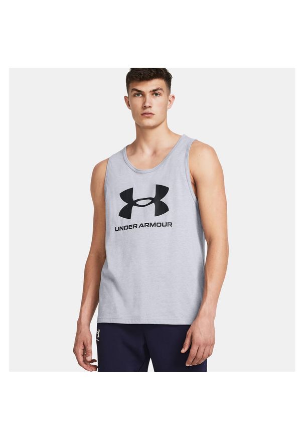 Koszulka męska szybkoschnąca bez rękawów Under Armour 1382883. Kolor: szary. Materiał: poliester, bawełna. Długość rękawa: bez rękawów