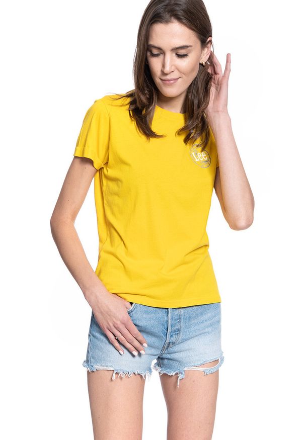 Lee - T-SHIRT DAMSKI LEE SS GLOBAL TEE LEMON ZEST L44BEPMM 112109799