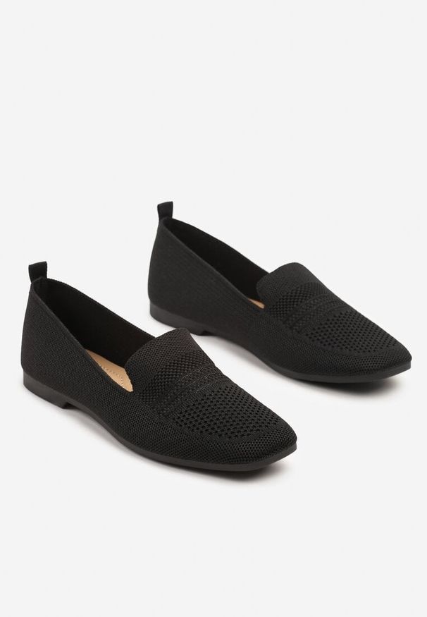Born2be - Czarne Mokasyny z Siateczkową Cholewką Belionas. Okazja: na co dzień. Kolor: czarny. Materiał: jeans. Szerokość cholewki: normalna. Wzór: geometria. Sezon: lato, wiosna. Styl: elegancki, casual