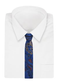 Modny Krawat Męski - Alties - Wzór Orientalny w Odcieniach Niebieskiego. Kolor: niebieski. Materiał: tkanina. Styl: elegancki, wizytowy #2