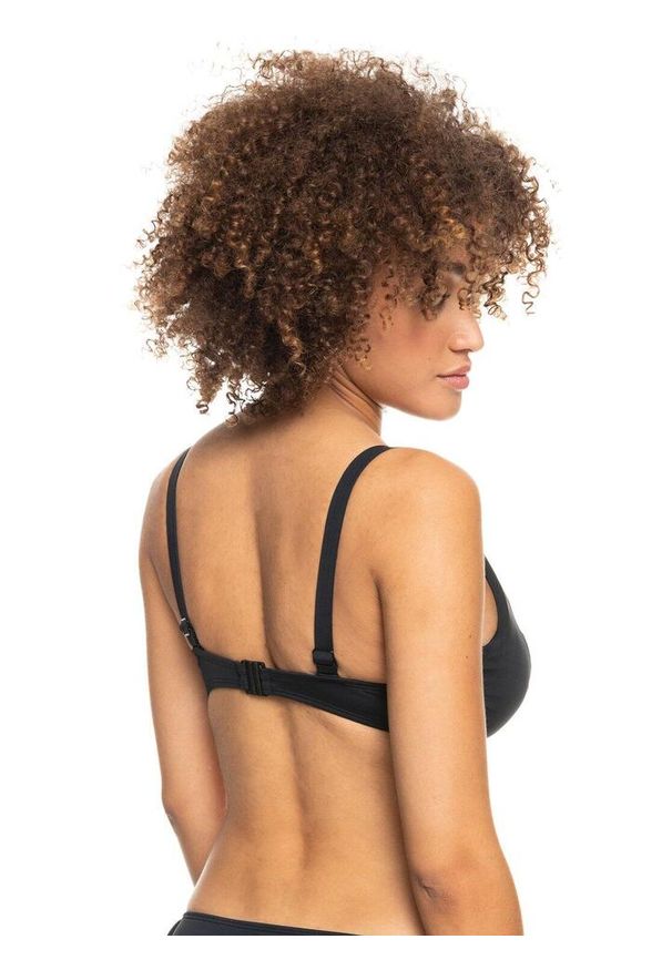 Roxy - Dół bikini z fiszbinami w miseczce D dla Kobiety BEACH CLASSICS Czarny. Kolor: szary, brązowy, wielokolorowy. Materiał: nylon, elastan, materiał
