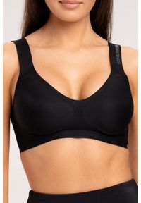 GYM GLAMOUR - Stanik fitness cardio damski Gym Glamour Court. Kolor: czarny. Sport: fitness #2