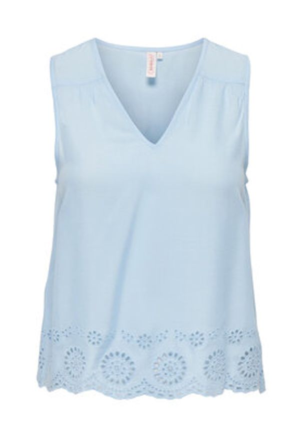 only - ONLY Bluzka 15296317 Niebieski Regular Fit. Kolor: niebieski. Materiał: wiskoza