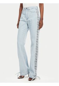 ROTATE Jeansy 1141831468 Niebieski Wide Leg. Kolor: niebieski