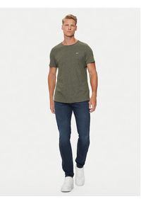 Tommy Jeans T-Shirt Jaspe DM0DM09586 Khaki Slim Fit. Kolor: brązowy. Materiał: syntetyk #4