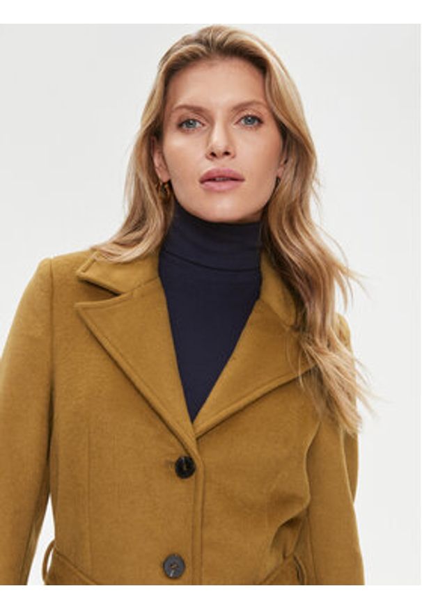 Bruuns Bazaar Płaszcz wełniany Catarina BBW2508 Brązowy Regular Fit. Kolor: brązowy. Materiał: syntetyk, wełna