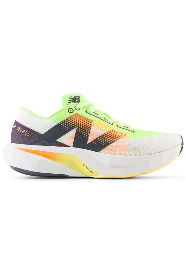 Buty męskie New Balance FuelCell Rebel v4 MFCXLL4 – multikolor. Okazja: na co dzień. Kolor: wielokolorowy. Materiał: guma, dzianina, materiał. Szerokość cholewki: normalna. Wzór: geometria. Sport: bieganie, fitness