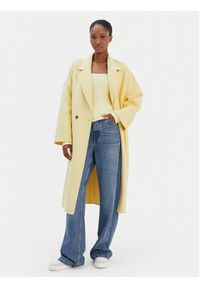 ViCOLO Płaszcz wełniany TF0003 Żółty Regular Fit. Kolor: żółty. Materiał: wełna, syntetyk #2