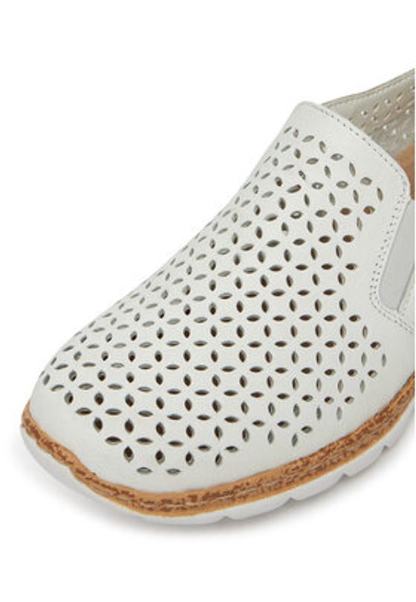 Rieker Półbuty N4251-80 Biały. Kolor: biały. Materiał: skóra