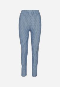 Born2be - Niebieskie Legginsy Sportowe z Elastyczną Gumką i Tłoczonym Wzorem Ardisa. Okazja: na co dzień. Kolor: niebieski. Styl: sportowy #6
