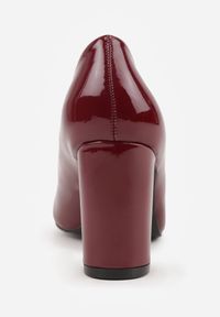 Born2be - Bordowe Lakierowane Czółenka na Obcasie ze Skórzaną Wkładką Naorisa. Kolor: czerwony. Materiał: skóra, lakier. Obcas: na obcasie. Styl: klasyczny. Wysokość obcasa: średni #5