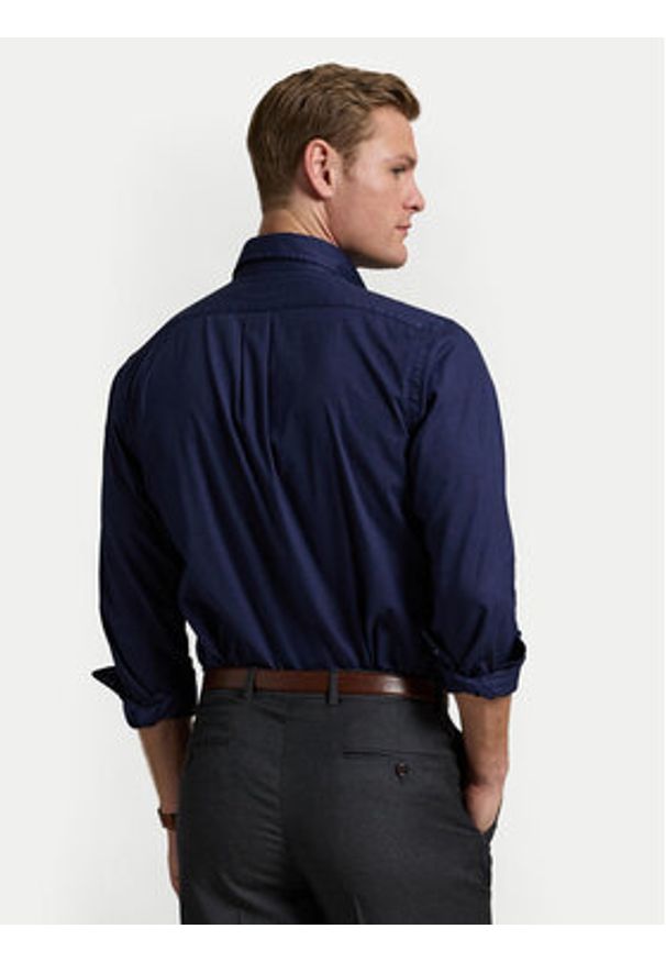 Polo Ralph Lauren Koszula 710937993009 Granatowy Custom Fit. Typ kołnierza: polo. Kolor: niebieski. Materiał: bawełna