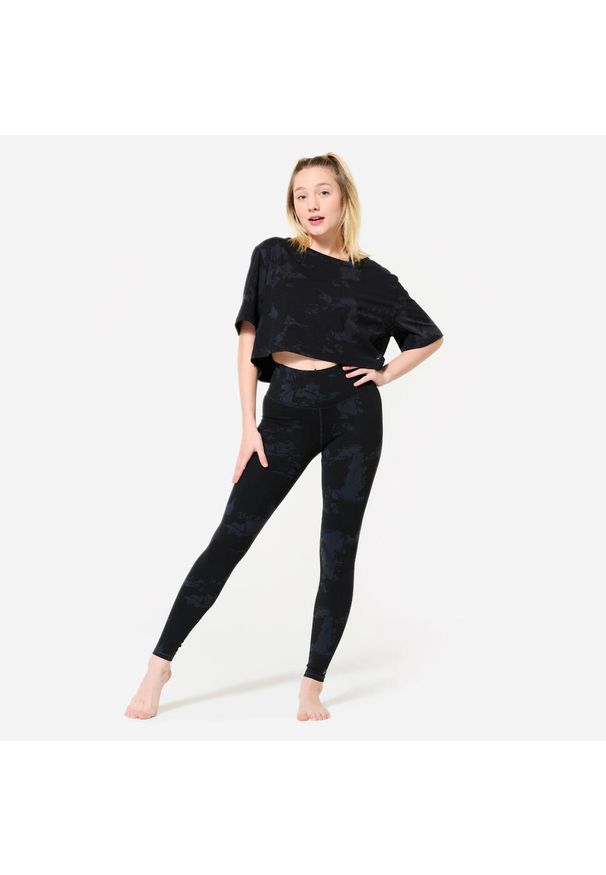 DOMYOS - Legginsy do tańca nowoczesnego damskie Starever wysoki stan. Stan: podwyższony. Materiał: poliamid, materiał, elastan. Sport: taniec