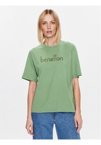 United Colors of Benetton - United Colors Of Benetton T-Shirt 3BL0D103H Zielony Regular Fit. Kolor: zielony. Materiał: bawełna