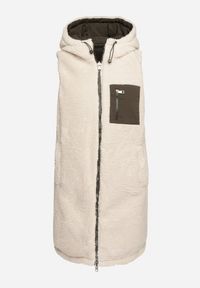 Born2be - Ciemnozielona Pikowana Kamizelka Dwustronna z Futerkiem Typu Baranek i Kapturem Lertiala. Okazja: na co dzień. Kolor: zielony. Materiał: futro. Wzór: aplikacja. Styl: casual, elegancki, klasyczny #5