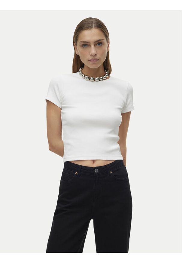Vero Moda T-Shirt Chloe 10306894 Biały Tight Fit. Kolor: biały. Materiał: bawełna