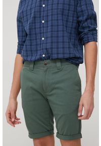 Tommy Jeans szorty SCANTON DM0DM13221.PPYY męskie kolor zielony. Kolor: zielony. Materiał: tkanina, materiał. Wzór: gładki #1