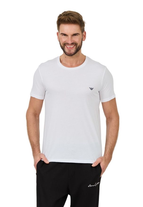 Emporio Armani - EMPORIO ARMANI Biały męski t-shirt basique, Rozmiar XL. Kolor: biały
