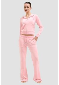 Juicy Couture - JUICY COUTURE Różowe damskie spodnie dresowe Layla Low Rise, Rozmiar M. Kolor: różowy. Materiał: dresówka #7