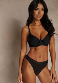 Renee - Czarny Gładki Biustonosz o Klasycznym Fasonie Arriethia. Kolor: czarny. Wzór: gładki #8