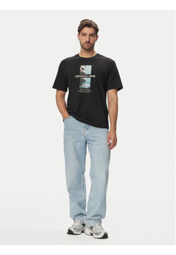 Jack & Jones T-Shirt Norrebro Photo 12291022 Czarny Regular Fit. Kolor: czarny. Materiał: bawełna