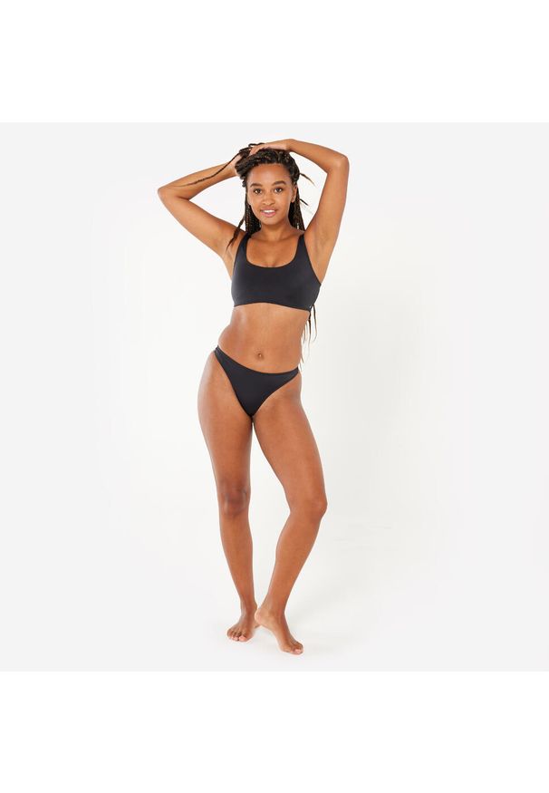 OLAIAN - Góra kostiumu kąpielowego surfingowego damska Olaian Aurely. Kolor: czarny. Materiał: poliester, poliamid, materiał, elastan