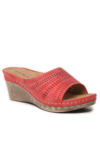 Clara Barson Klapki WSS20874-01 Czerwony. Kolor: czerwony. Materiał: skóra