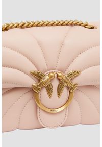 Pinko - PINKO Różowa kopertówka Love Puff Mini CL. Kolor: różowy. Materiał: skórzane. Styl: elegancki #3