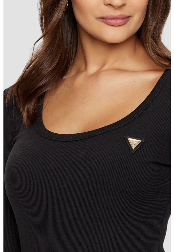 Guess - GUESS Czarny damski longsleeve Colette, Rozmiar M. Kolor: czarny. Długość rękawa: długi rękaw