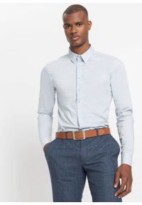 Koszula męska niewymagająca prasowania, Slim Fit (2 szt.) bonprix biały + pudrowy niebieski. Kolor: biały. Styl: elegancki #6