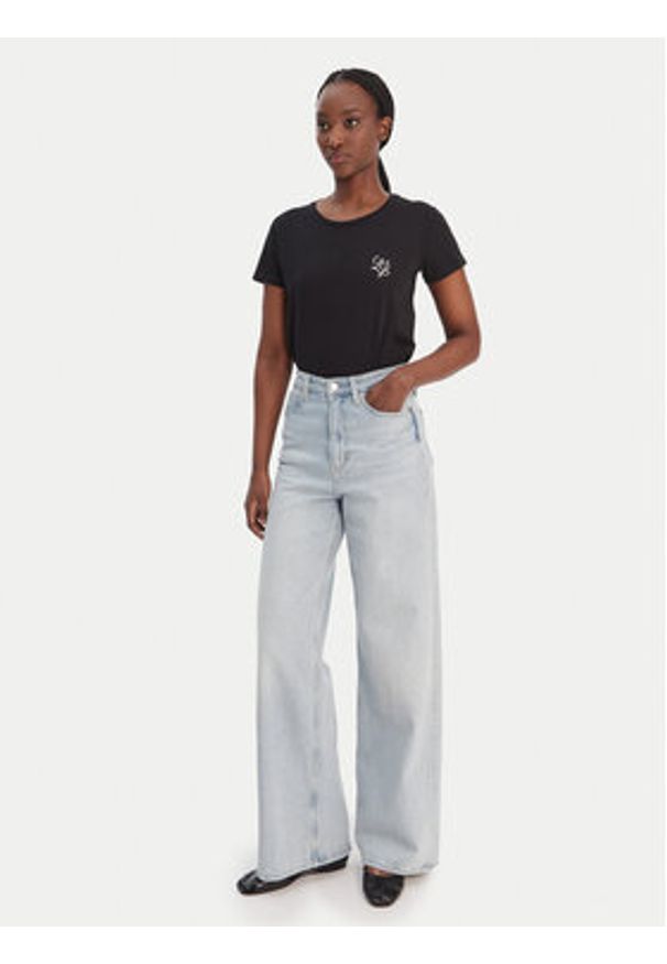 Liu Jo Sport T-Shirt TA6056 JS923 Czarny Regular Fit. Kolor: czarny. Materiał: bawełna. Styl: sportowy