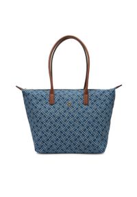 TOMMY HILFIGER - Tommy Hilfiger Torebka Popette Tote Denim Flag AW0AW18613 Niebieski. Kolor: niebieski #1