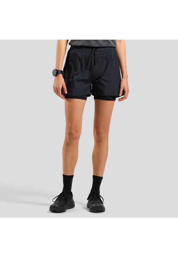 Spodenki damskie Odlo ZEROWEIGHT 3 INCH 2-in-1 short. Kolor: czarny. Sport: bieganie