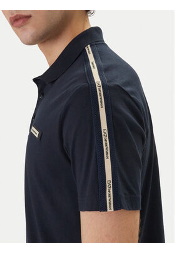 EA7 Emporio Armani Polo 7M001477 AF10375 UB102 Granatowy Regular Fit. Typ kołnierza: polo. Kolor: niebieski. Materiał: bawełna