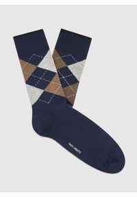 Pako Lorente - PAKO LORENTE - Granatowe skarpety w romby. Kolor: niebieski #1