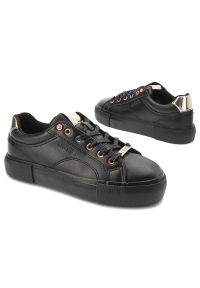 Big-Star - Czarne Sneakersy Big Star Sportowe Obuwie Damskie. Okazja: na co dzień. Kolor: czarny. Materiał: skóra ekologiczna #8