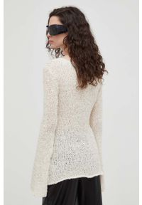 By Malene Birger sweter Pelira damski kolor beżowy lekki. Kolor: beżowy. Materiał: bawełna. Długość rękawa: długi rękaw. Długość: długie. Wzór: ze splotem. Styl: klasyczny #4