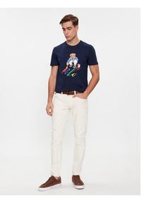 Polo Ralph Lauren T-Shirt 710853310025 Granatowy Slim Fit. Typ kołnierza: polo. Kolor: niebieski. Materiał: bawełna