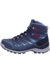 Buty trekkingowe damskie Lowa Ferrox Mid Gtx. Wysokość cholewki: za kostkę. Zapięcie: sznurówki. Kolor: niebieski. Materiał: materiał, tkanina, syntetyk. Szerokość cholewki: normalna