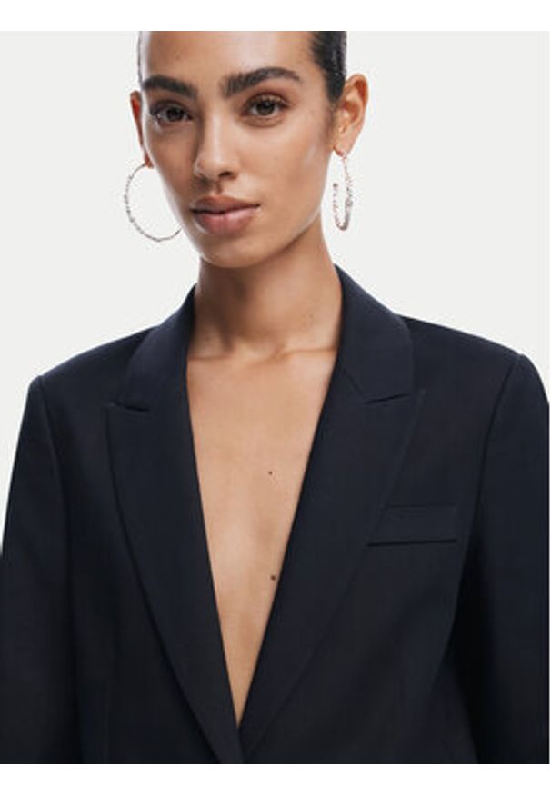 Desigual Marynarka 25SWEWX1 Czarny Regular Fit. Kolor: czarny. Materiał: bawełna