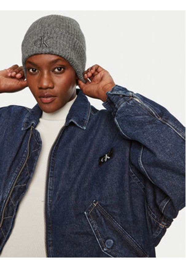 Calvin Klein Czapka Thick Embroidery K60K612321 Szary. Kolor: szary. Materiał: akryl