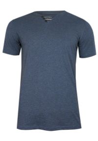 Pako Jeans - Niebieski Bawełniany T-Shirt -PAKO JEANS- Męski, Krótki Rękaw, Dekolt w Serek z Guzikami, BASIC. Okazja: na co dzień. Typ kołnierza: dekolt w serek. Kolor: niebieski. Materiał: bawełna. Długość rękawa: krótki rękaw. Długość: krótkie. Styl: casual