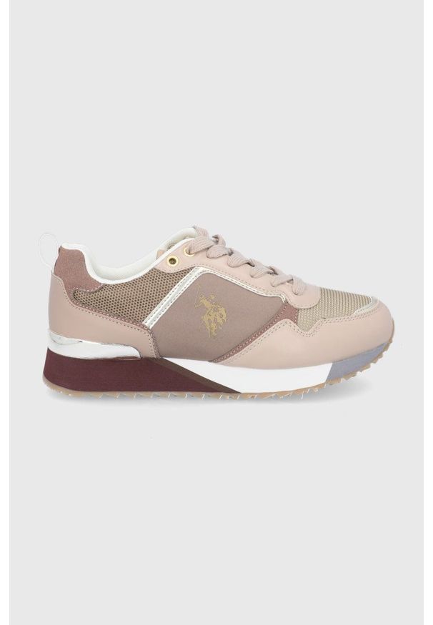 U.S. Polo Assn. Buty kolor beżowy na płaskiej podeszwie. Zapięcie: sznurówki. Kolor: beżowy. Materiał: guma. Obcas: na płaskiej podeszwie