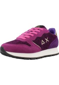 Buty SUN68 ALLY GLITTER TEXTILE Rose. Kolor: różowy. Materiał: tkanina, skóra. Styl: sportowy #1